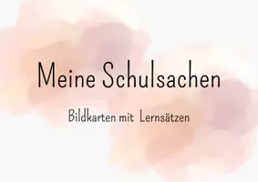 Vorschau - Poster - Bildkarten mit Merksätzen zu den Schulsachen - Deckblatt