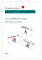 Vorschau - Arbeitsblätter - DAF Pronomen ersetzt Nomen im 1. Fall - Deckblatt