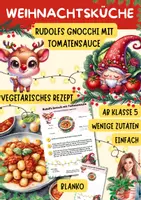 Vorschau - Unterrichtsreihen - Wichtelrezept: Rudolfs Gnocchi mit Tomatensauce | Vegetarisches Weihnachtsrezept | Hauswirtschaft Klasse 5–9 - Deckblatt