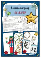 Vorschau - Arbeitsblätter - Lesespaziergang Silvester für Klasse 2/3 - Deckblatt
