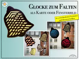 Vorschau - Mal- und Bastelvorlagen - FALTBILD „GLOCKE“ (z.B. als Fensterbild, Sun Catcher) - 4 Faltversionen (Kirigami zu Weihnachten / Geburtstag /Advent) (Bildanleitung; Schneiden und Falten) - Seite 2