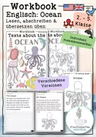 Vorschau - Stationenlernen - Paket Englisch Workbook & Abschreibkarten Meer / Ocean - Seite 1