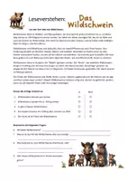 Vorschau - Arbeitsblätter - Vertretungsstunde: Wildschwein, Rätsel und Leseverstehen - Deckblatt