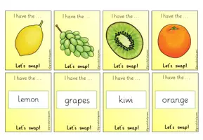 Vorschau - Bildkarten - Wortschatzspiel Let's swap - "Fruits" - Seite 3