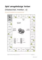 Vorschau - Spiele - Spiel unregelmässige Verben (Vokalwechsel, trennbar, -e) - Deckblatt