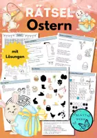 Vorschau - Arbeitsblätter - Rätsel zu Ostern/Frühling: Kreuzworträtsel, Gedichte, Suchsel, Schattenrätsel uvm - Deckblatt