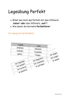 Vorschau - Fördermaterial/Inklusion - Legeübung Perfekt Hilsverben haben/sein und Formen - Deckblatt