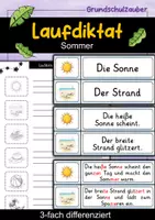 Vorschau - Bildkarten - Laufdiktat - Sommer | Schleichdiktat | Diktat | 3-fach differenziert | Deutsch Klasse 2 - Deckblatt