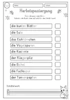Vorschau - Stationenlernen - Lesespaziergang Herbst, Klasse 1, 2, 3, DaZ, Leseweg, Leseaufgabe differenziert mit Lösung. - Seite 2