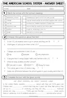 Vista previa - Hojas de trabajo - The American School System - Reading Comprehension (2-times differentiated + Conversation Strips) - página 3