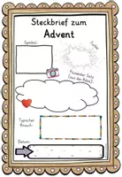 Vorschau - Arbeitsblätter - Advent Kirchenjahr / STECKBRIEF Religion Grundschule - Seite 1