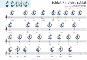 Vorschau - Audio-Dateien - Schlaf, Kindlein, schlaf - MP3-Dateien & Noten für Keyboard, Klavier, Melodica, Blockflöte, Gitarre und verschiedene Glockenspiele - Seite 3