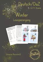 Vorschau - Unterrichtsreihen - Lesespaziergang Wortschatz Winter - Deckblatt
