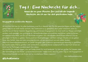 Vorschau - Lehrpläne/Lehrermaterial - Achtsamer Adventskalender für Lehrer mit vielen Überraschungen - Seite 1