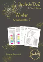 Vorschau - Unterrichtsreihen - Arbeitsblatt Verben Wortschatz Winter - Deckblatt
