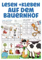 Vorschau - Arbeitsblätter - Deutsch Klasse 1 Lesen und Kleben Bauernhof Deutsch / DAZ - Deckblatt