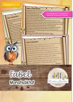 Vorschau - Arbeitsblätter - Fabeln: Monatsdiktat - Deckblatt
