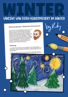 Vorschau - Mal- und Bastelvorlagen - Kunstprojekt im Winter nach Van Goghs “Sternennacht” - Deckblatt