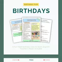Vista previa - Hojas de trabajo - Birthday Celebrations - Portada