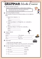Vorschau - Arbeitsblätter - Grammatikeinführung und Übungen Adverbs of manner - Seite 1