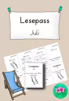 Vorschau - Arbeitsblätter - Lesepass Juli – Sommerliche Leseförderung für Grundschulkinder - Deckblatt