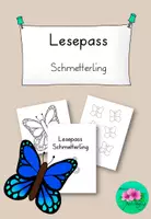 Vorschau - Arbeitsblätter - Lesepass Schmetterling - Deckblatt