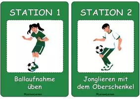 Vorschau - Stundenentwürfe - Fußball - Jonglage an Stationen üben - Seite 1