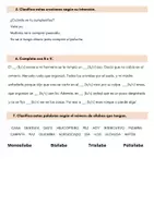 Vista previa - Refuerzo / NEE / Materiales de apoyo - 2 modelos de ficha de repaso o prueba Lengua Castellana - página 3