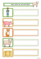 Vorschau - Arbeitsblätter - Klettmappen "Bauernhof": Zuordnung Bild-Wort/Satz - Seite 2