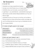 Vorschau - Arbeitsblätter - Schildkröte - Körperteile - Lesetext - Verständnisaufgaben - Bildkarten - Seite 3