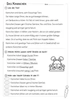 Vorschau - Arbeitsblätter - Kaninchen - Körperteile - Lesetext - Verständnisaufgaben - Bildkarten - Seite 3