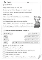 Vorschau - Arbeitsblätter - Maus- Körperteile - Lesetext - Verständnisaufgaben - Bildkarten - Seite 3