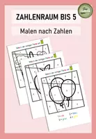 Vorschau - Arbeitsblätter - Malen nach Zahlen im Zahlenraum 5 - Deckblatt