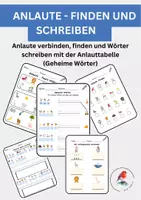 Vorschau - Arbeitsblätter - Anlaute verbinden, finden und Wörter schreiben - Deckblatt
