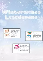 Vorschau - Spiele - Winterliches Lesedomino - Schneemänner - Deckblatt