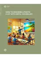 Vorschau - Merkblätter - How to describe a photo - list with useful vocabulary - Deckblatt