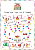 Vorschau - Spiele - Feuer / Feuerwehr: Quizspiel (Brettspiel) - Sachunterricht - Kl. 3/4 - Deckblatt