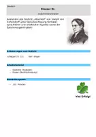 Vorschau - Klassenarbeiten - Klausur mit EHZ - Abschied - Eichendorff Gedichtinterpretation Analyse Lyrik Romantik - Seite 1