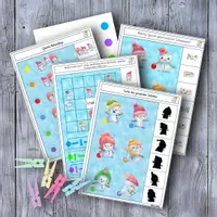 Aperçu - Jeux - ⛄ Bonhomme de neige cartes à pince observation - Page de couverture