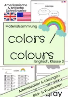 Vorschau - Arbeitsblätter - Materialsammlung Colors/Colours Englisch - Deckblatt