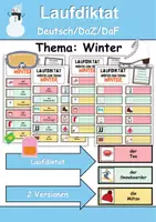Vorschau - Unterrichtsreihen - Laufdiktat / Schleichdiktat Winter - DaZ/DaF, Deutsch (Diktat) - Deckblatt