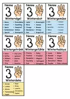 Vorschau - Arbeitsblätter - Nenne 3 (Give me 5) Winter - DaZ/DaF, Deutsch (Spiel) - Seite 2