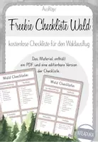 Vorschau - Anderer Materialtyp - Freebie - kostelose Checkliste für den Wald / Waldausflug - Deckblatt