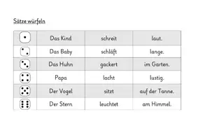 Vorschau - Arbeitsblätter - Spiel: Sätze würfeln - Seite 2