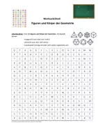 Vorschau - Interaktives Material - Wortsuchrätsel Mathe: Figuren und Körper (Geometrie) - Deckblatt