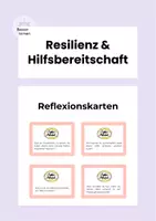 Vorschau - Aufgabenkarten - Resilienz und Hilfsbereitschaft: Reflexionskarten - Deckblatt