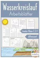 Vorschau - Arbeitsblätter - Wasserkreislauf - Differenzierte Arbeitsblätter - Deckblatt