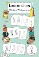 Vorschau - Mal- und Bastelvorlagen - Lesezeichen basteln Weihnachten, Winter DIY | Kl. 1 - 4 - Deckblatt