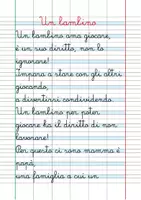 anteprima - Testo - Poesia "Un bambino" - In corsivo - diritti dei bambini - Pagina di copertina