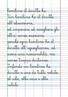 anteprima - Testo - Poesia "Un bambino" - In corsivo - diritti dei bambini - Pagina 1